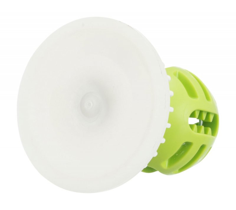 Игрушка для лакомств для собак TRIXIE мячик на подставке белый, зеленый, 13 см