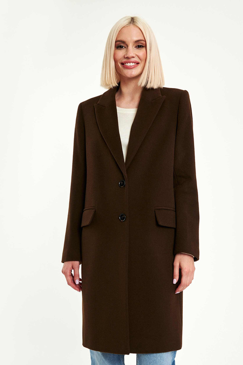 Пальто женское Calista 0-44100417M коричневое 44 RU