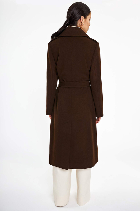 Пальто женское Calista 0-44100458 коричневое 44 RU