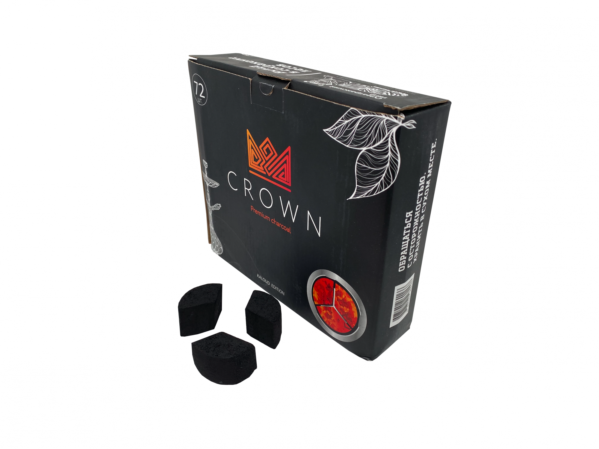 Уголь для кальяна кокосовый CROWN 1кг, 72 шт, оригинальная форма 1/3 окружности, купить в Москве, цены в интернет-магазинах на Мегамаркет