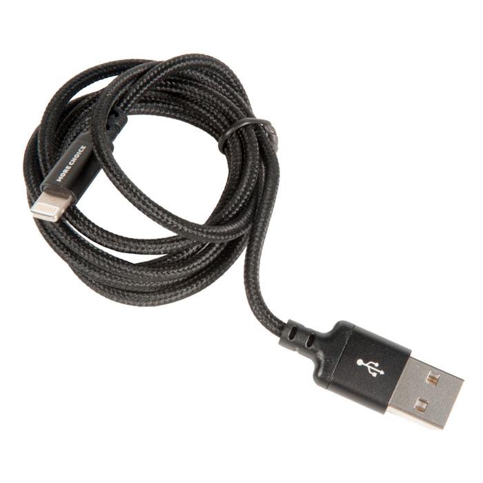 Кабель USB More choice K12i для Lightning, 2.1A, длина 1.0м, черный