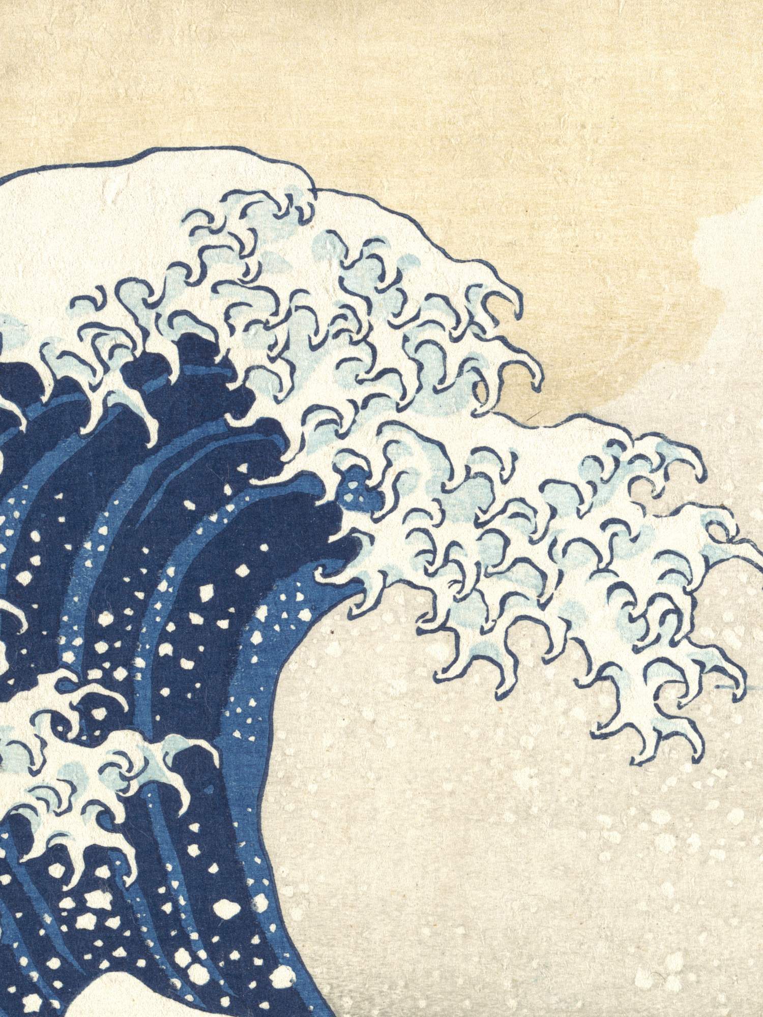 Картины Кацусика Хокусай "Красная Фудзи синий + Большая волна в Канагаве"