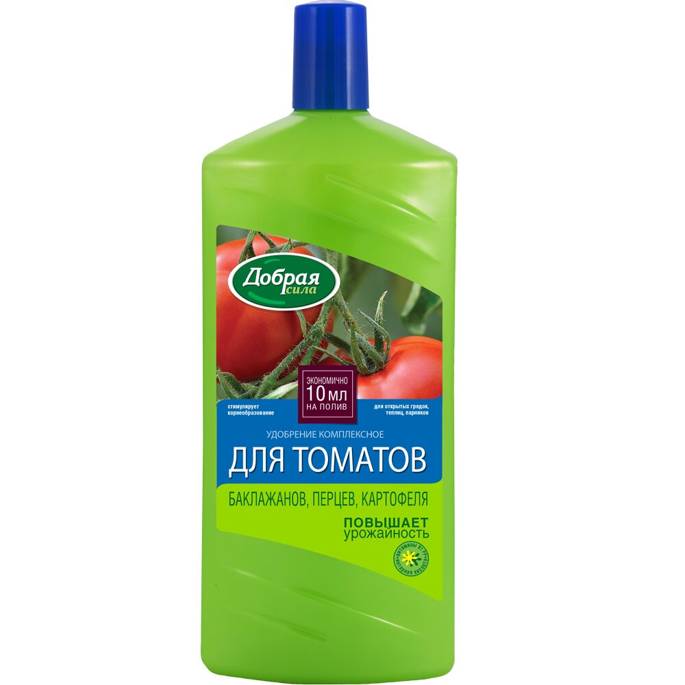 Органоминеральное удобрение Добрая сила для томатов и баклажанов DS21070011 1 л - купить в Москве, цены на Мегамаркет
