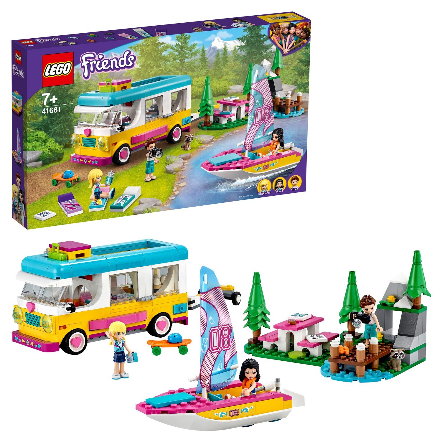 Купить конструктор LEGO Friends 41681 Лесной дом на колесах и парусная лодка, цены на Мегамаркет | Артикул: 100028627911