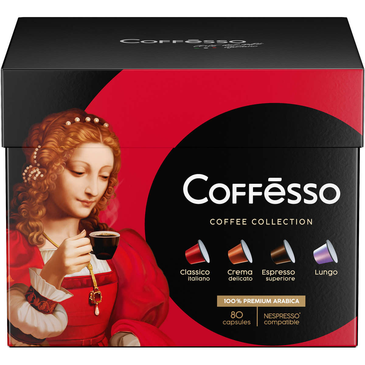 Кофе Coffesso Ассорти Арома, 80 капсул, 4 вкуса - купить в IdeaMark, цена на Мегамаркет