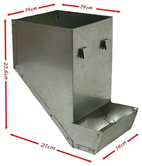 Кормушка бункерная для кроликов, 1 секция, с крышкой, металл