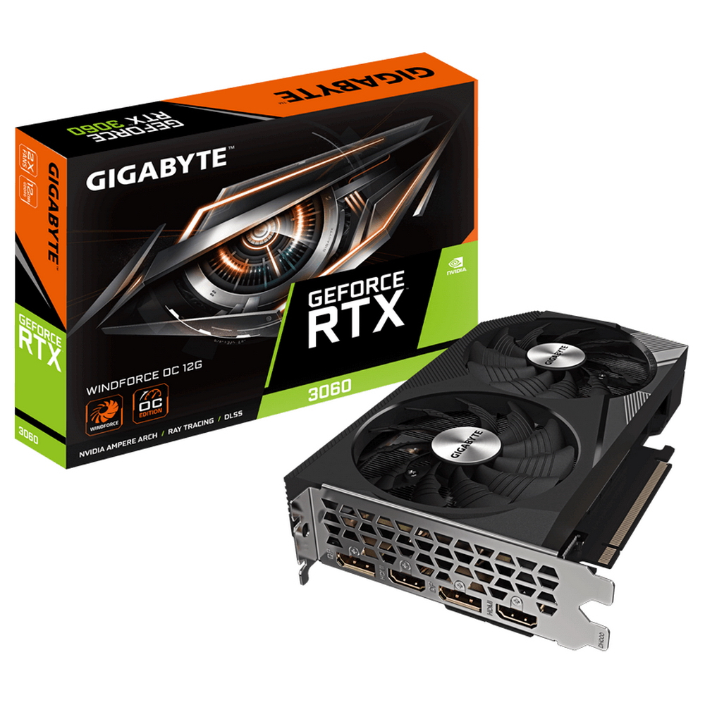 Видеокарта GIGABYTE NVIDIA RTX3060 WINDFORCE OC 12GB GV-N3060WF2OC-12GD 2.0 - купить в Cyber-technologies, цена на Мегамаркет