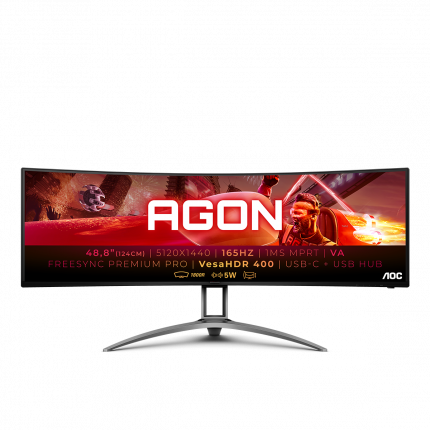 49" Монитор AOC AGON AG493UCX2 Black 165Hz 5120x1440 VA, купить в Москве, цены в интернет-магазинах на Мегамаркет