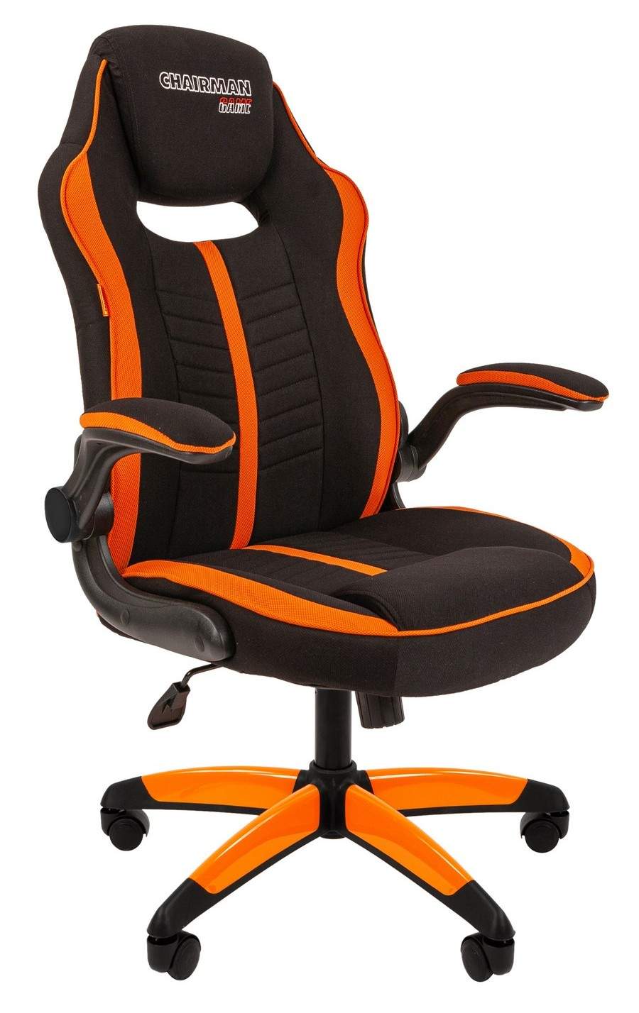 Игровое Кресло Chairman game 19 черный; оранжевый - купить в КотоФото, цена на Мегамаркет