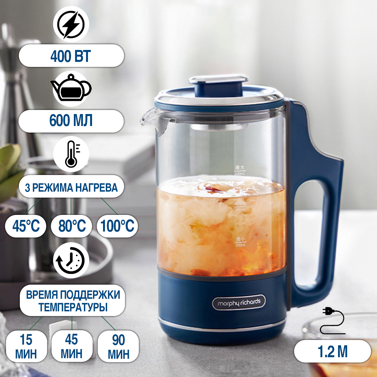 Чайник электрический Morphy Richards MR6086B 0.6 л синий, купить в ...