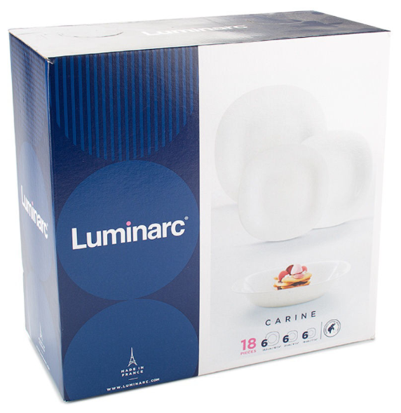 Столовый сервиз КАРИНА ВАЙТ 18 предметов 6 персон Luminarc