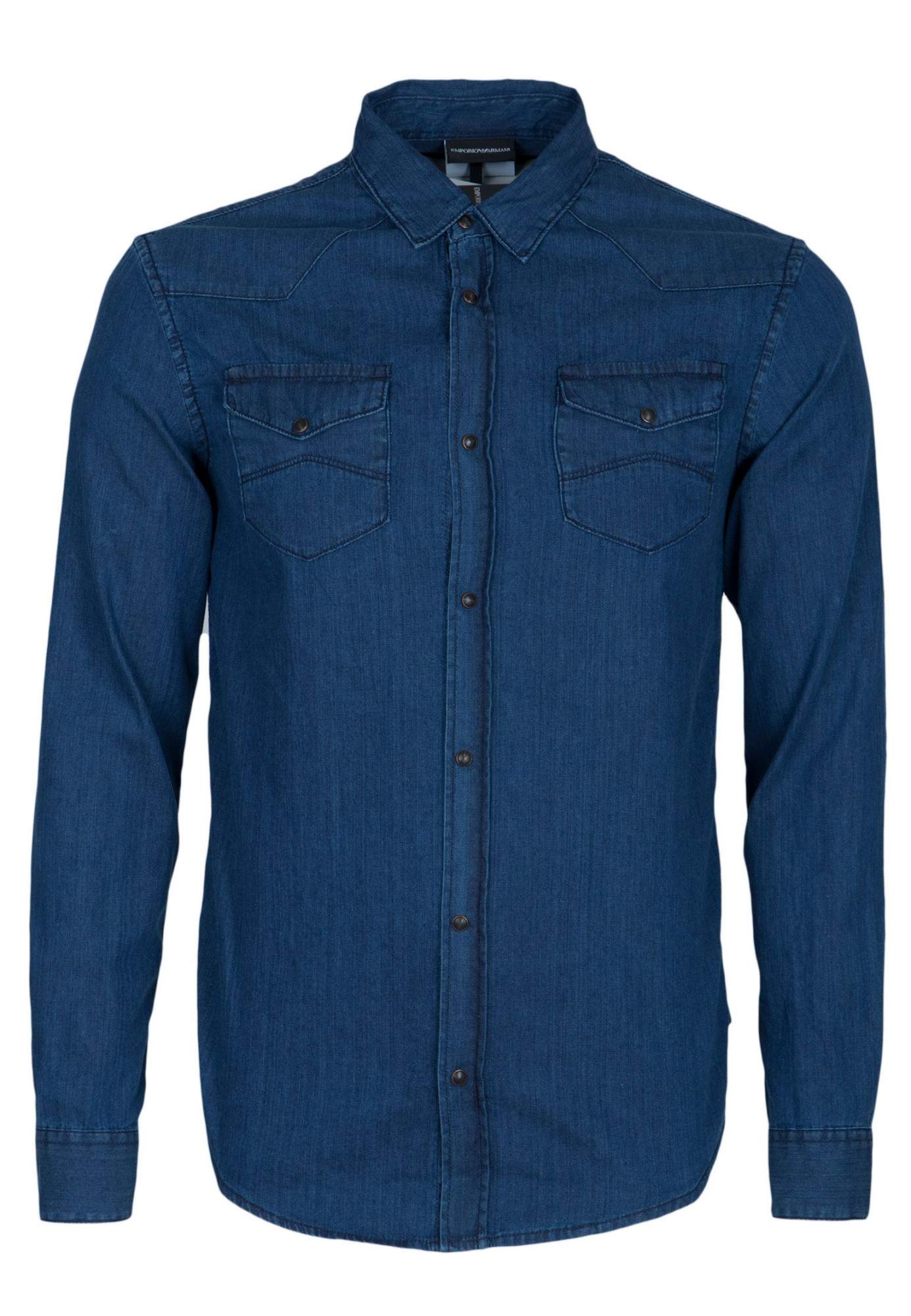 Джинсовая рубашка мужская Emporio Armani 99154 синяя M