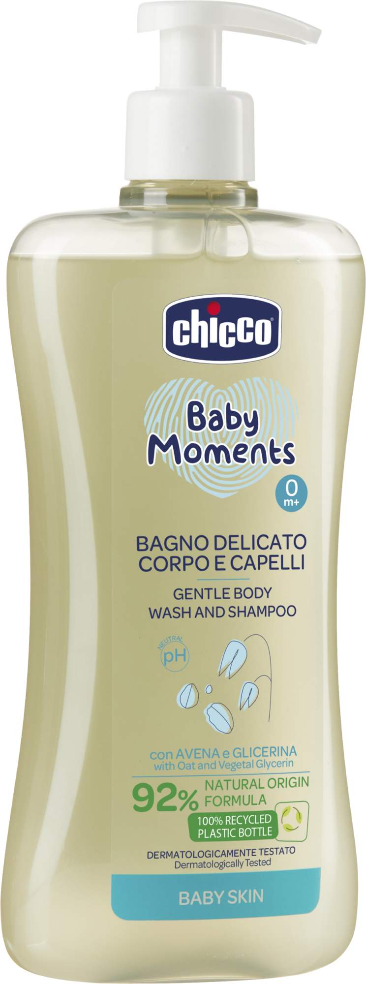 Нежная пена для тела и волос Chicco Baby Moments 0м+, 500 мл