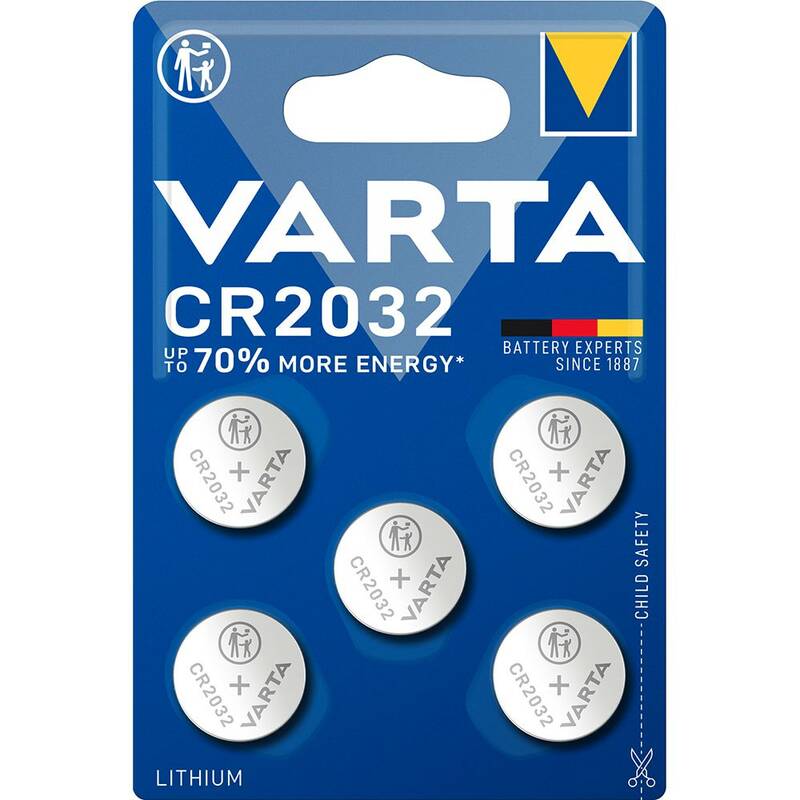 Батарейка Varta ELECTRONICS CR2032 BL5 Lithium 3V (6032) 60321-5 - купить в Москве, цены на Мегамаркет | 100063709647