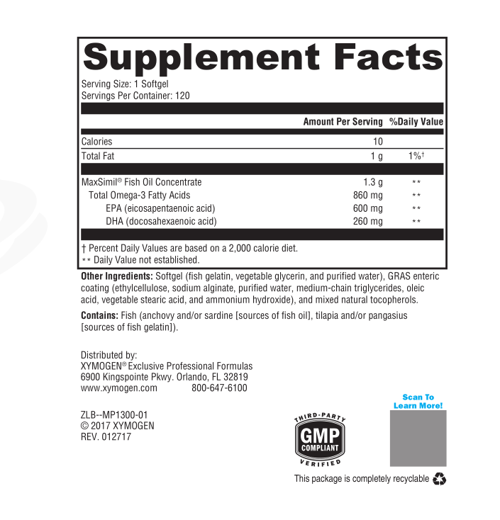 Омега3 XYMOGEN Omega MonoPure 1300 EC капсулы 120 шт. купить в Москве, цены на Мегамаркет