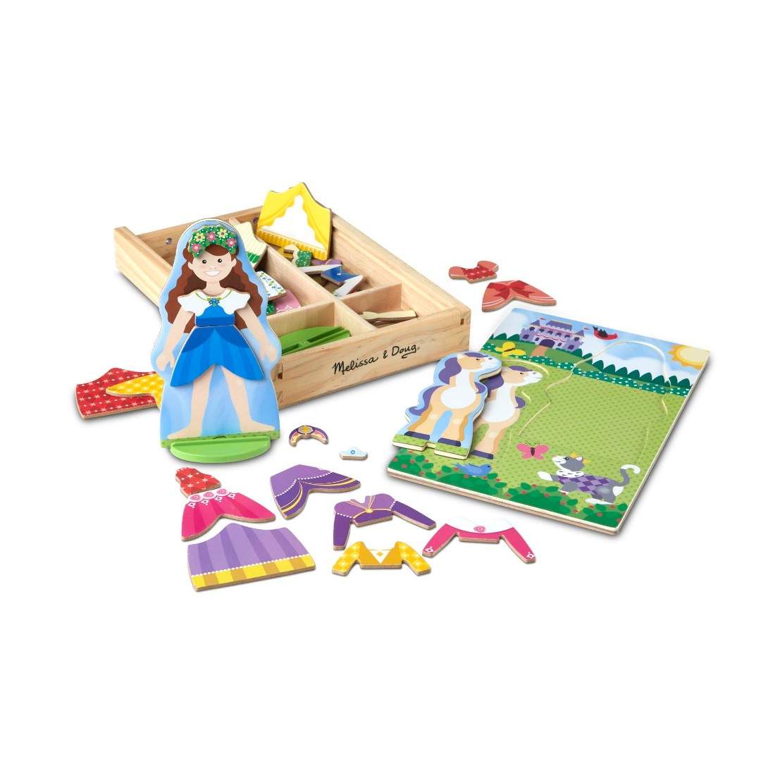 Купить деревянный пазл с магнитами Melissa & Doug Переодень Принцессу 37  предметов, цены на Мегамаркет | Артикул: 600003726298