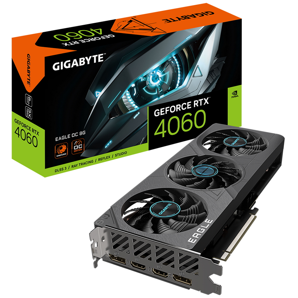 Видеокарта GIGABYTE NVIDIA RTX 4060 EAGLE OC (GV-N4060EAGLE OC-8GD) – купить в Москве, цены в интернет-магазинах на Мегамаркет