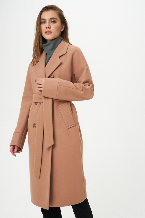 Пальто женское Ennergiia El_W64048 коричневое 42 RU