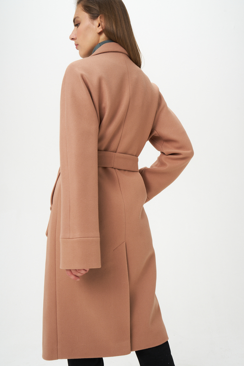 Пальто женское Ennergiia El_W64048 коричневое 42 RU