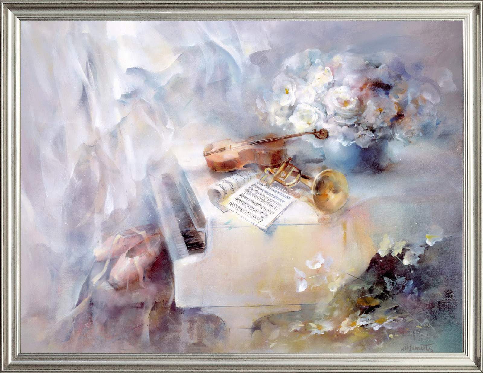 Картина на холсте, "Прекрасная песня", 80х60 см., Willem Haenraets. Арт. ХВ-х57