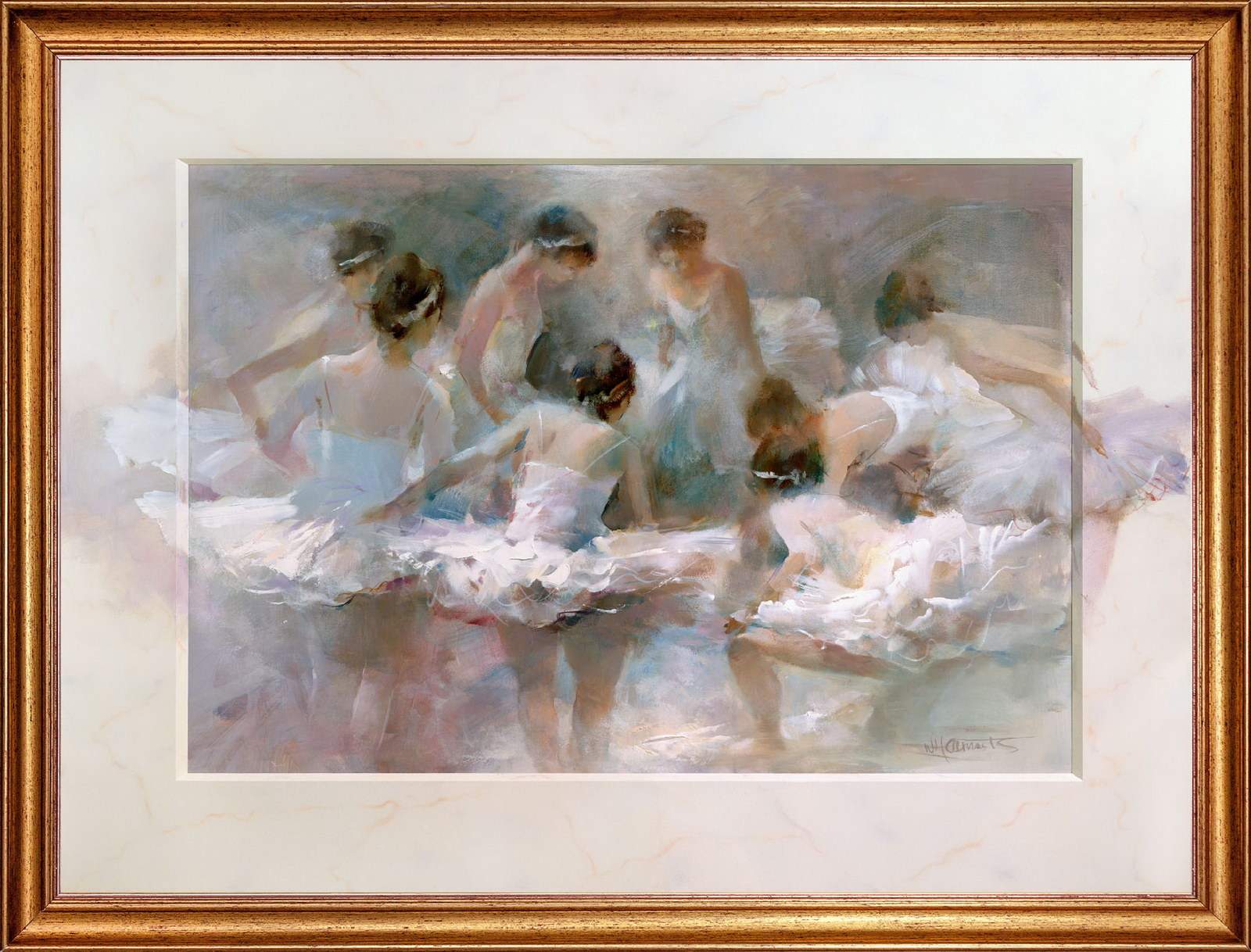 Картина на холсте, "Балерины", 80х60 см., Willem Haenraets. оформлена в багет, Арт. ХВ-х59