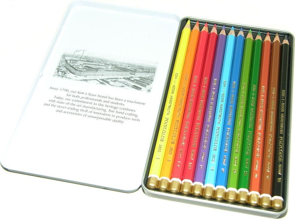 Набор карандашей цветных POLYCOLOR, металлическая упаковка, 12 цв.