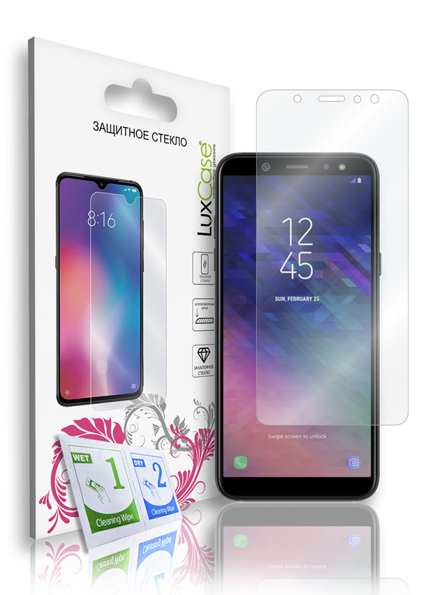 Защитное стекло плоское LuxCase для Samsung Galaxy A6+ (2018)/82438