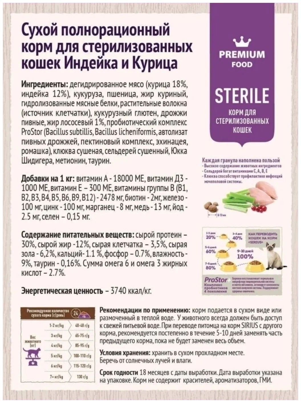 Корм для кошек сухой стерилизованных Озон
