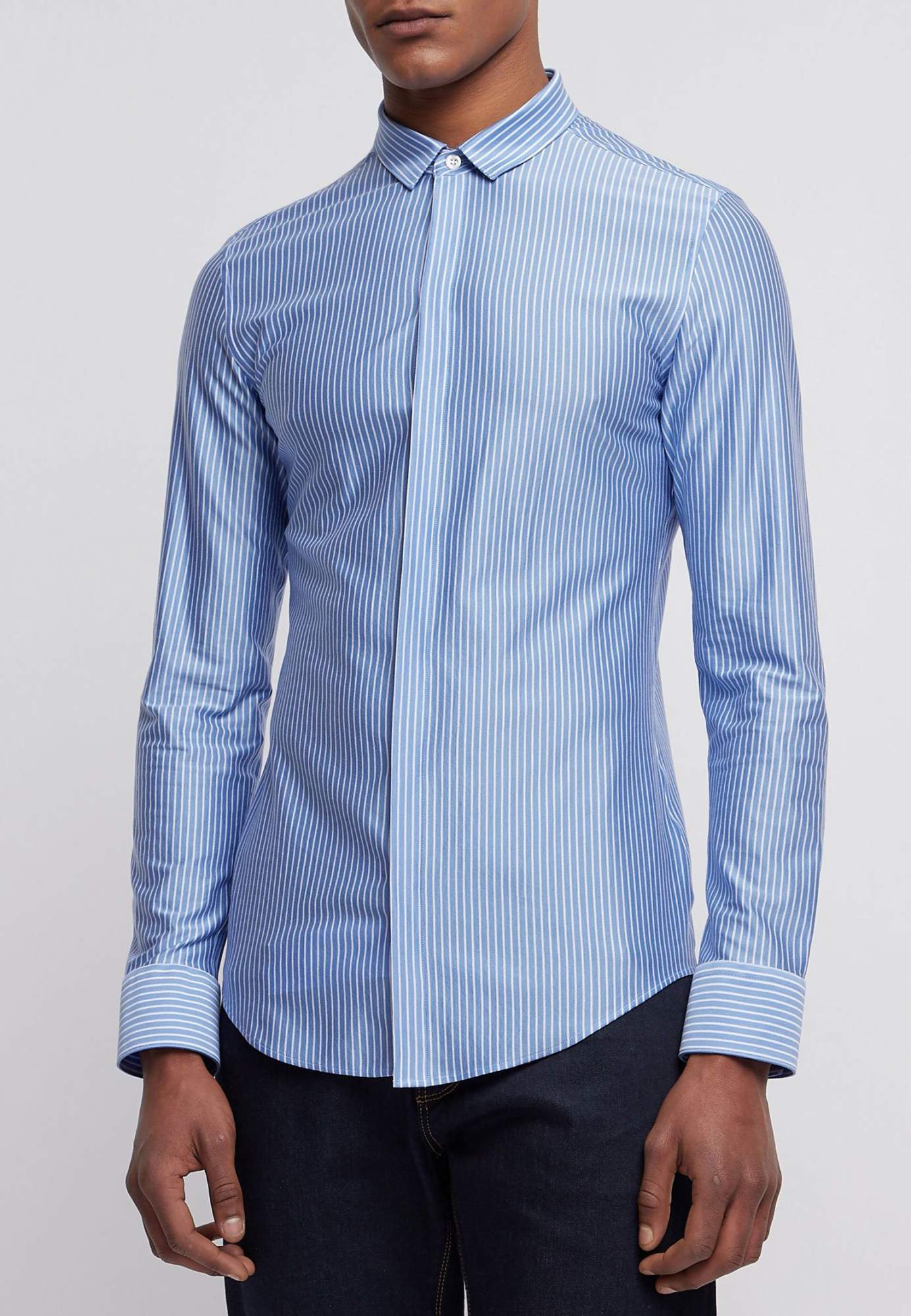 Рубашка мужская Emporio Armani 108315 синяя 40