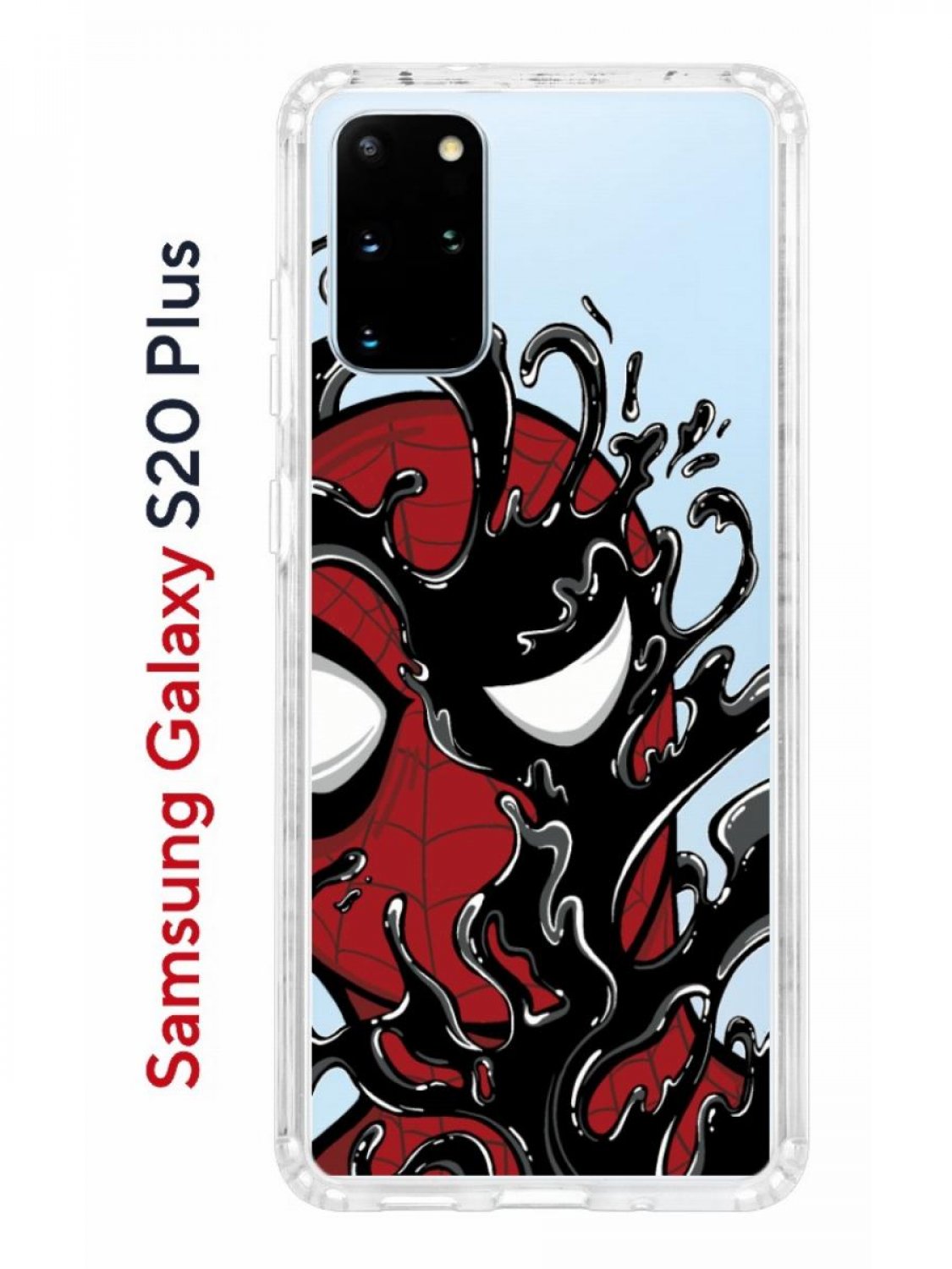 Чехол на Samsung S20 Plus Kruche Print Spider-Man-Venom,противоударный  бампер с принтом, купить в Москве, цены в интернет-магазинах на Мегамаркет