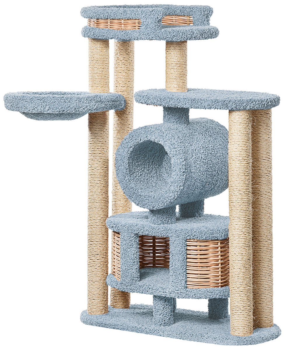 Комплекс для кошек Пушок Бобоша, серый, 3 уровня