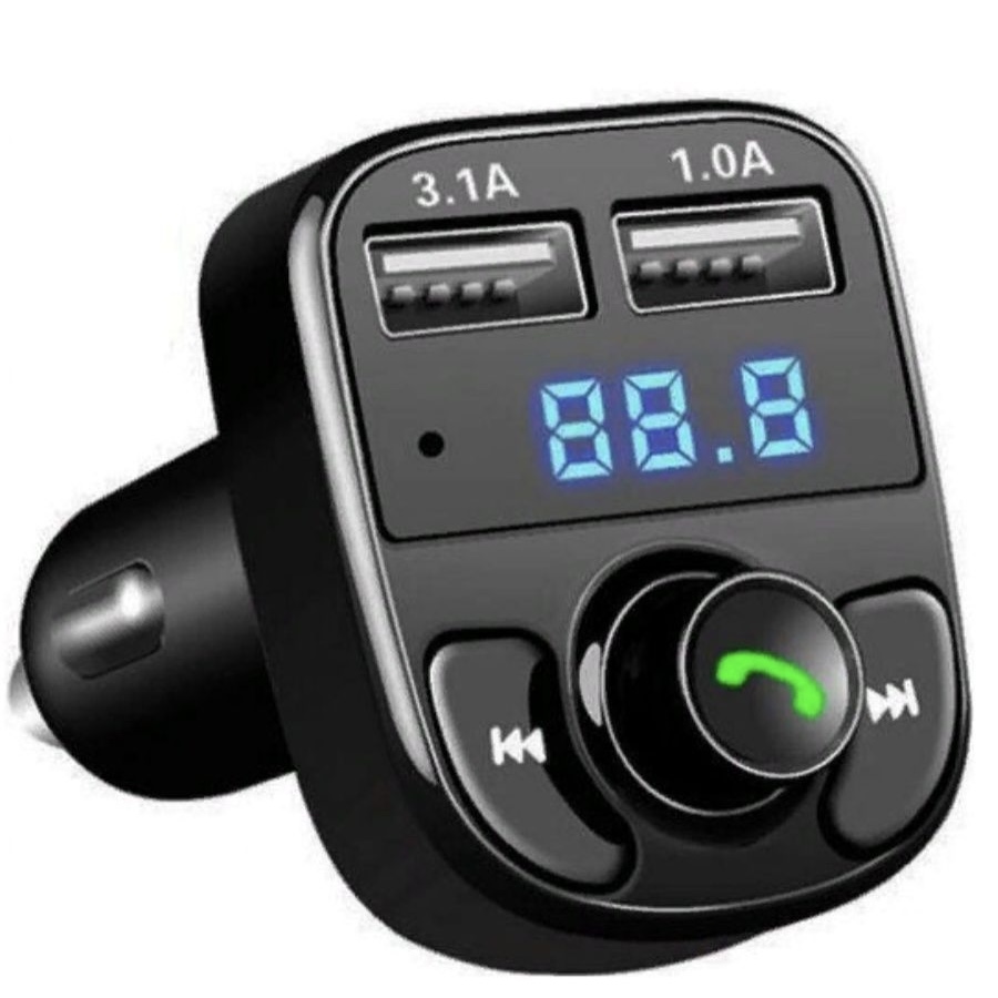 FM трансмиттер VallArt X8 bluetooth 2 USB черный - купить в Home.a, цена на Мегамаркет