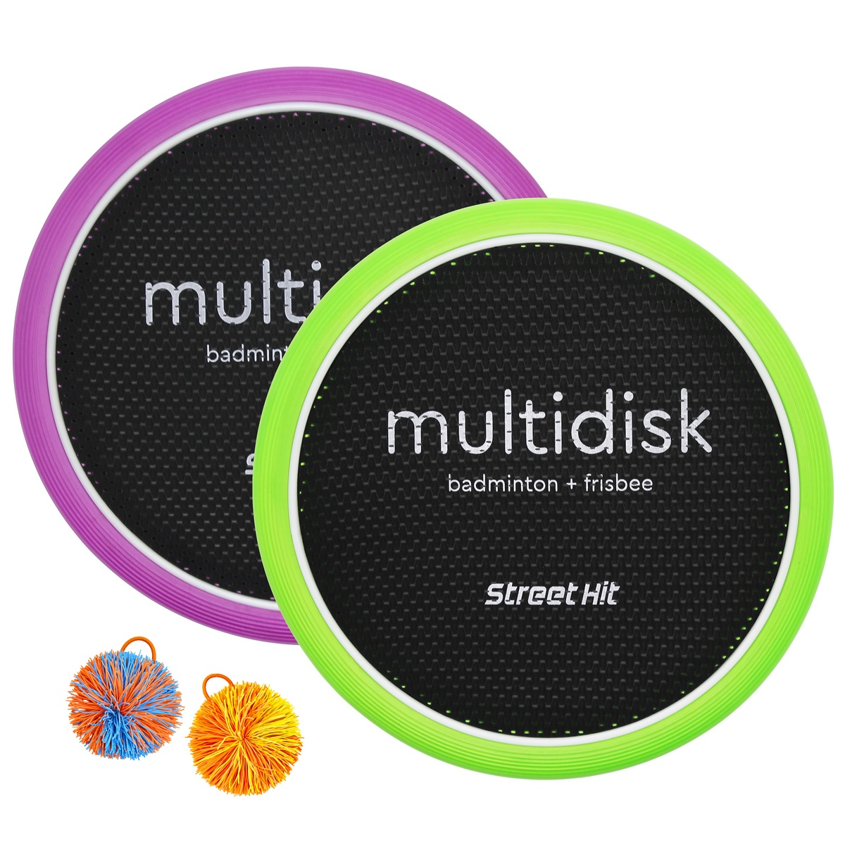 Игра Мультидиск "Street Hit" Премиум Mini (Бадминтон+Фрисби), 30 см, зелено-фиолетовый
