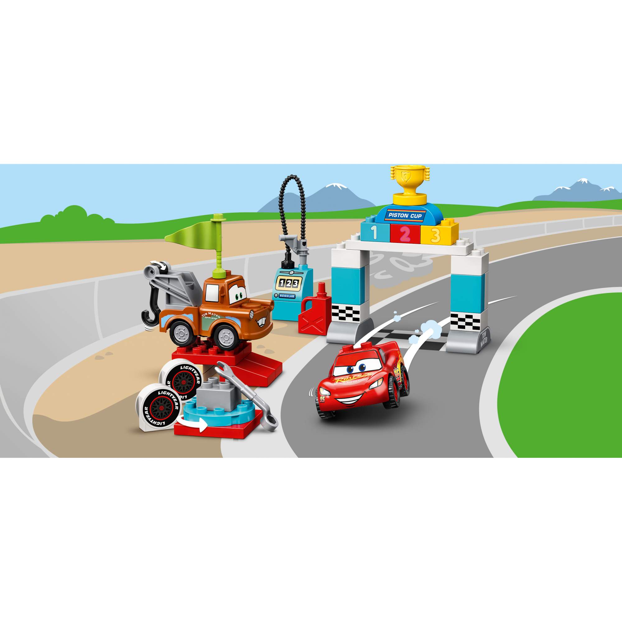 Отзывы о конструктор LEGO DUPLO & Disney Cars 10924 Гонки Молнии МакКуина -  отзывы покупателей на Мегамаркет | конструкторы LEGO 10924 - 100026632028