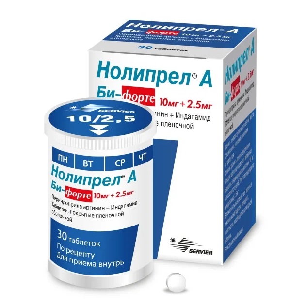 Нолипрел А Би-форте таблетки 10 мг+2,5 мг 30 шт. - купить в интернет-магазинах, цены на Мегамаркет | препараты для снижения артериального давления