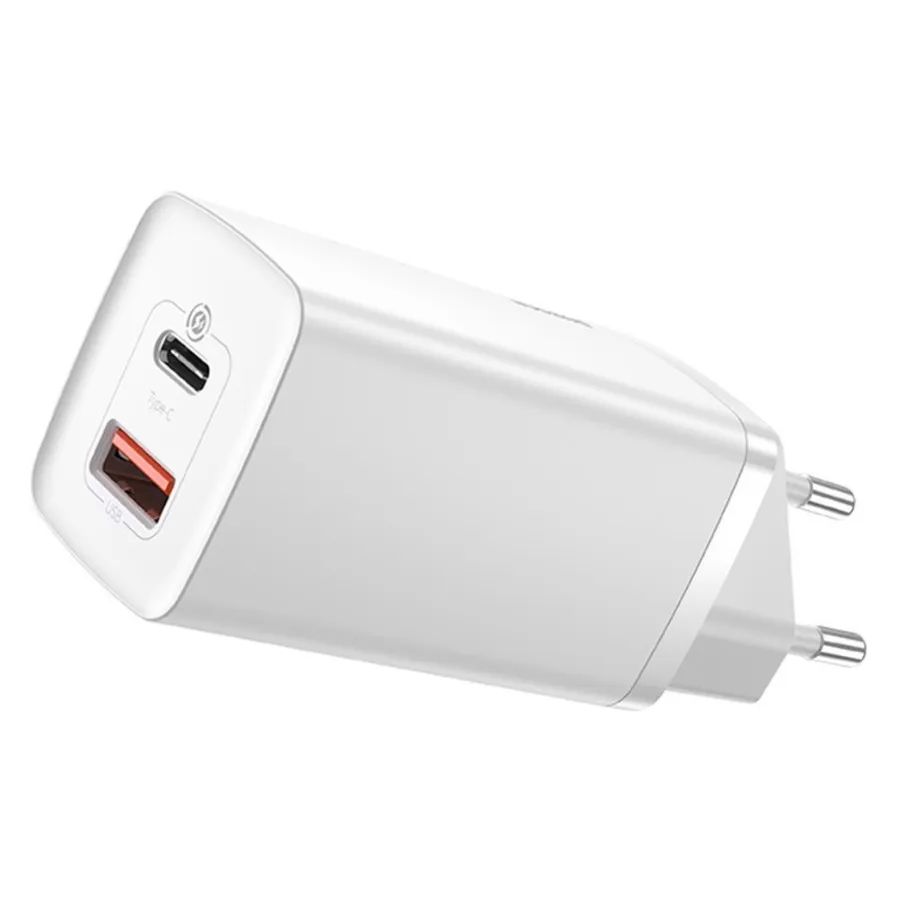 Сетевое зарядное устройство Baseus GaN2 Lite Quick Charger C+U 65W EU White (CCGAN2L-B02), купить в Москве, цены в интернет-магазинах на Мегамаркет