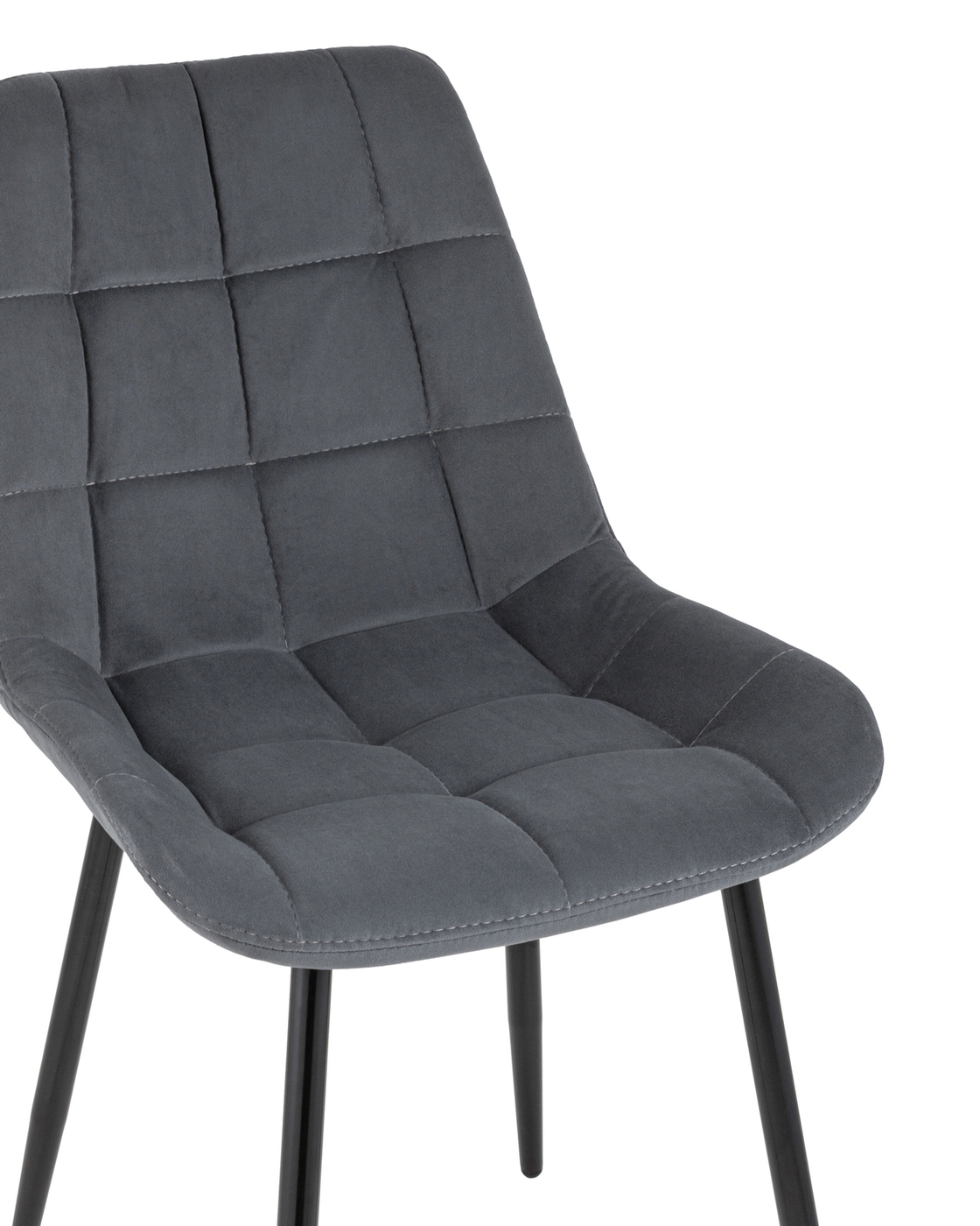 Стул для кухни обеденный Флекс велюр тёмно-серый (комплект 4 стула ...