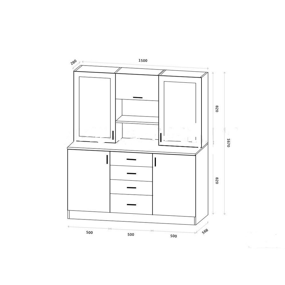 Чертеж буфета для кухни
