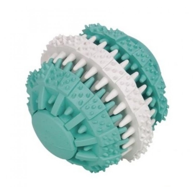 Жевательная игрушка для собак Nobby Dental Fun Мяч Комби, голубо-белый, 6см