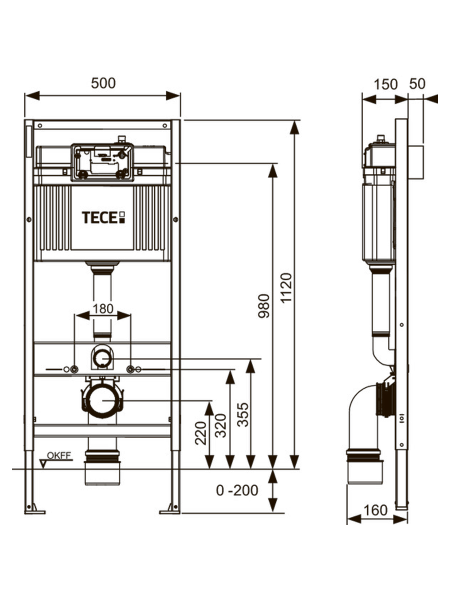 Комплект для установки подвесного унитаза: инсталляция, панель смыва ...