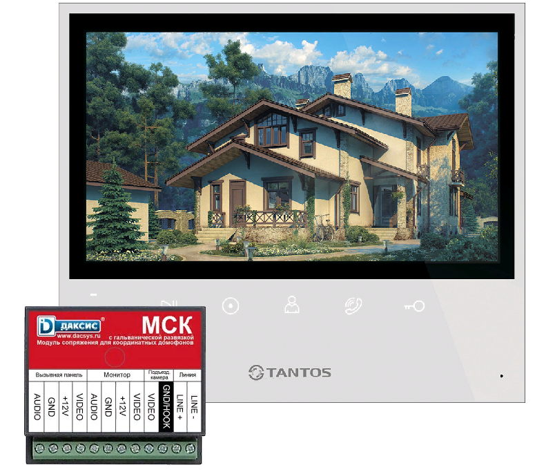 Видеодомофон для квартиры с подключением к подъездному домофону Tantos ...