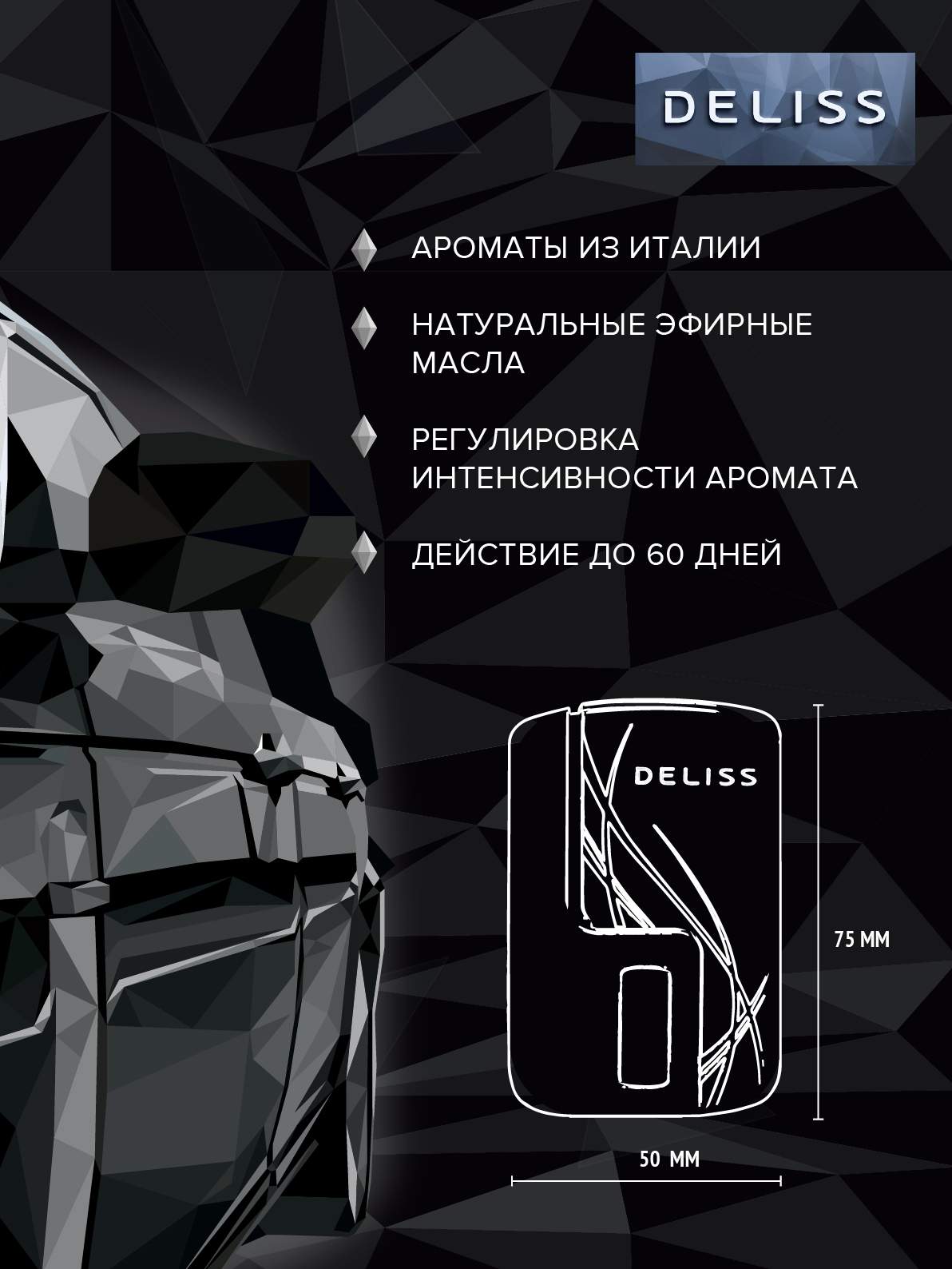 Автомобильный ароматизатор Deliss жасмин, Ваниль, Ежевика AUTOC008.02/01 -  купить в Москве, цены на Мегамаркет | 100002564546