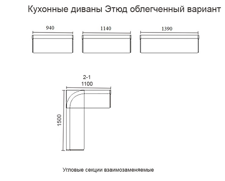 Глубина кухонного дивана