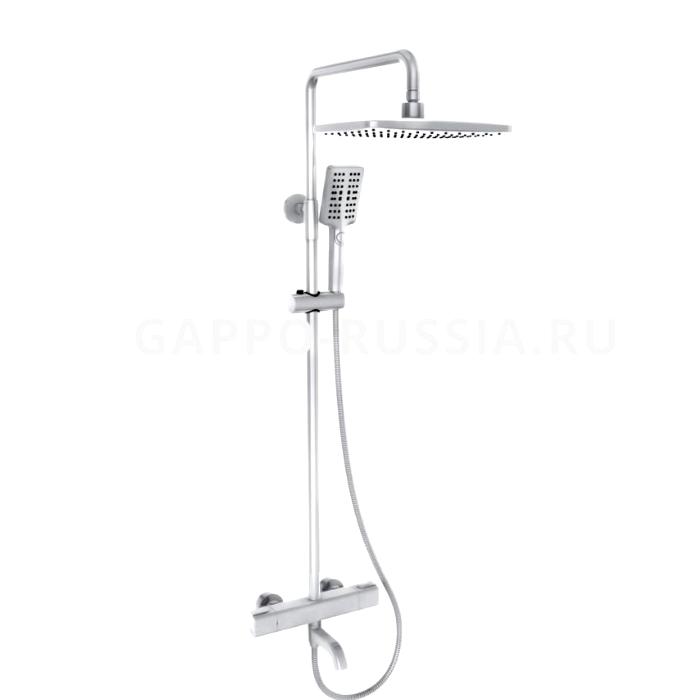 Душевая стойка GAPPO G2491-8, душевая система с термостатом, тропический душ, белый купить в интернет-магазине, цены на Мегамаркет