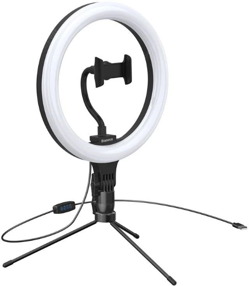 Кольцевая лампа Baseus Live Stream Holder-table Stand,26 см, Black