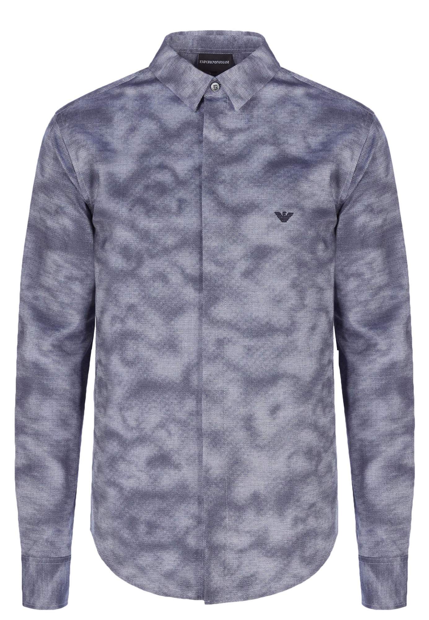 Рубашка мужская Emporio Armani 121708 синяя 3XL