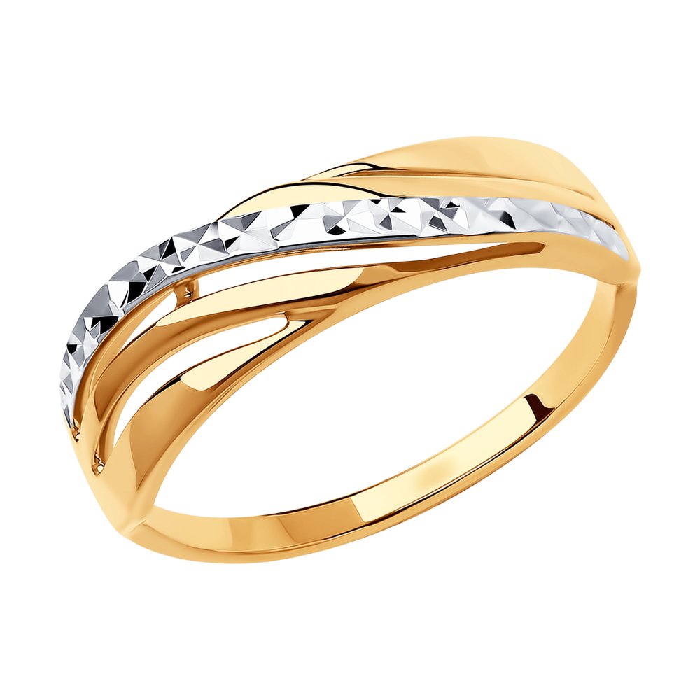 Кольцо из красного золота с алмазной гранью р.19 SOKOLOV 018575