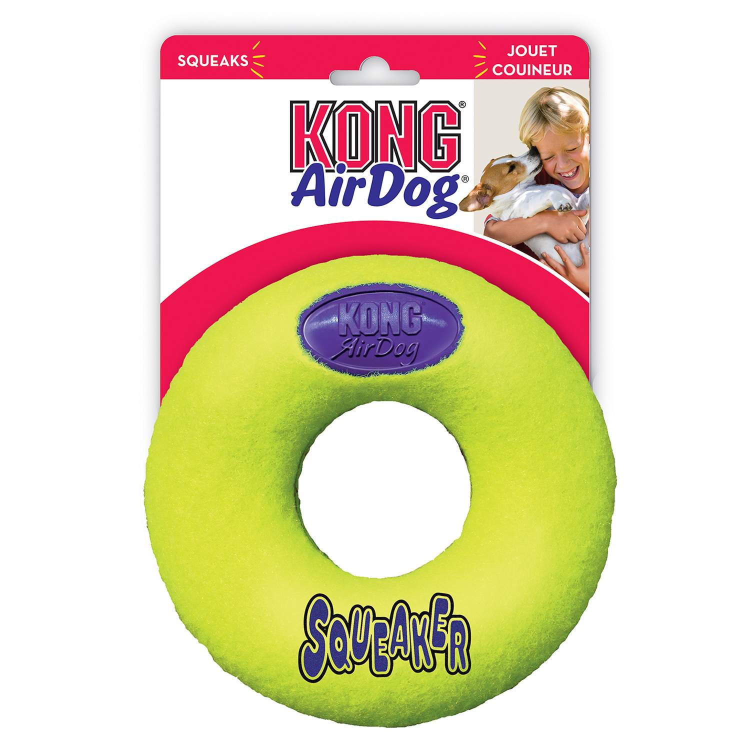 Жевательная игрушка для собак KONG Кольцо, желтый, зеленый, 19 см