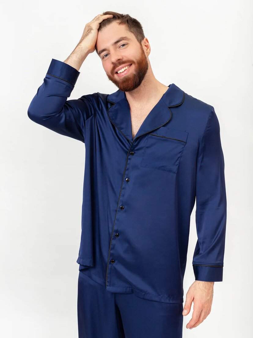 Домашний комплект мужской Nicole Home Пижама мужская синяя синий XXL