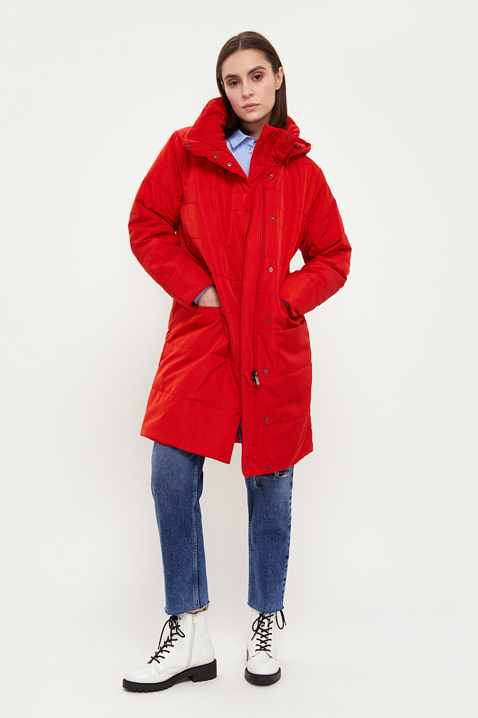 Пальто женское Finn Flare B21-12002 красное L